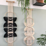 Boho Macrame Wall Hanging - Home Handcrafted Wooden Round Mandala