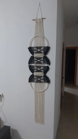 Boho Macrame Wall Hanging - Home Handcrafted Wooden Round Mandala