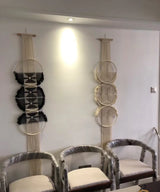 Boho Macrame Wall Hanging - Home Handcrafted Wooden Round Mandala