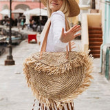 Boho Bag, Woven Straw Handbag, Rosalyn Tote