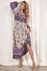 Gown Dress, Boho Maxi Dress, Loose Dress, Carina Rose in Purple