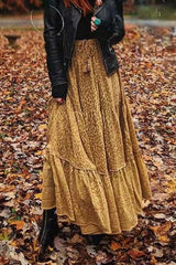 Boho Style Skirt – “Golden Dune” Mustard Maxi Skirt for Fall or Festival Looks