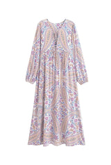 Gown Dress - Boho Maxi Dress - Loose Dress Maeve Paisley in Pink and Orange
