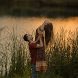 Bohemian Two Piece Set – Bluebell Aria Floral Crop Top and Flowing Maxi Skirt