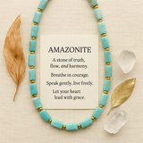 Boho Necklace, Apatite Lariat Chokers Necklace