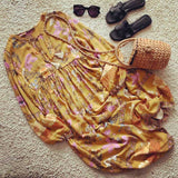 Boho Maxi Gown – “Flower Garden” Loose Floral Dress in Yellow