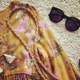 Boho Maxi Gown – “Flower Garden” Loose Floral Dress in Yellow