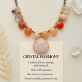 Boho Necklace, Rose Quartz Pendant Necklace