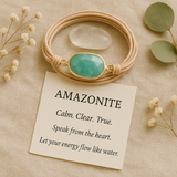 Boho Bracelet, Rope Wrap Bracelet, Blue Amazonite