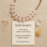 Boho Necklace, Blue Amazonite, Seed Beads Rose Quartz