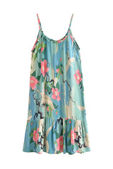 Boho Midi Dress, Sundress, Zaynab Green Lotus