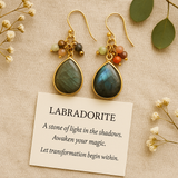 Boho Earrings, Dangle Earrings, Rhinestone