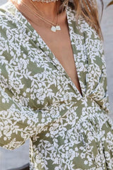 Boho Maxi Dress – “Oroslavje Wild Flora” Floral Summer Dress in Blush Pink and Mustard