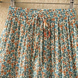 Boho Maxi Skirt – “Olive Meadow” Hippie Style Skirt in Beige & Red for Women, Summer, and Festivals