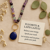 Boho Necklace, Fluorite Lapis