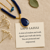 Boho Necklace, 2 Layers Lapis