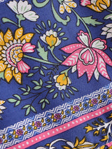 Bohemian Maxi Gown – “Wildfolk Garden” Floral Long Sleeve Dress in Turquoise Bloom