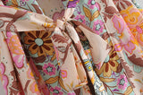 Kimono Robe – “Peony” Lightweight Boho Floral Cover-Up (Green and Beige)