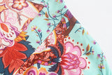 Boho Short Robe – “Sweet Vintage” Pink Floral Kimono Beach Cover-Up for Women