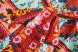 Boho Short Robe – “Sweet Vintage” Pink Floral Kimono Beach Cover-Up for Women