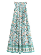 Boho Skirt, Hippie Skirts, Asymmetric Maxi Skirt, Indian Blue Floral