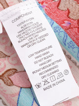 Boho Short Robe – “Peony” Green Floral Kimono Beach Cover-Up for Women