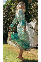 Boho Maxi Dress, Gown, Vacation in Pink and Saffron