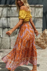 Boho Skirt, Hippie Skirts, Maxi Skirt, Calla in Orange