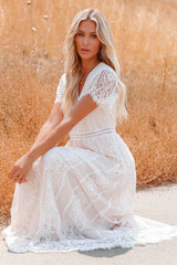 Maxi Dress - Boho Dress - Sundress - Lace Dress - White Altar