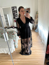 Maxi Dress - Boho Dress - Sundress - Lace Dress - Black Aitana