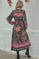 Gown Dress, Boho Maxi Dress, Loose Dress, Black Winter Pink Rosy