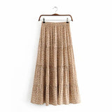 Boho Style Maxi Skirt – “Sahara Spots” High Waist Leopard Skirt for Women