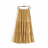 Boho Style Skirt – “Golden Dune” Mustard Maxi Skirt for Fall or Festival Looks