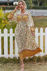 Boho Maxi Gown – “Wild Orchid” Loose Flowing Dress in Yellow