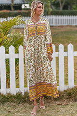 Boho Maxi Gown – “Wild Orchid” Loose Flowing Dress in Yellow