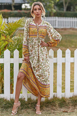 Boho Maxi Gown – “Wild Orchid” Loose Flowing Dress in Yellow