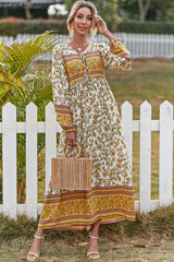 Boho Maxi Gown – “Wild Orchid” Loose Flowing Dress in Yellow