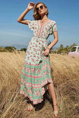 Maxi Dress – “Meadow Breeze” Romantic Boho Floral Dress for Summer Days