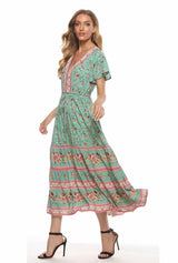 Maxi Dress – “Meadow Breeze” Romantic Boho Floral Dress for Summer Days