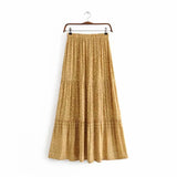 Boho Style Skirt – “Golden Dune” Mustard Maxi Skirt for Fall or Festival Looks