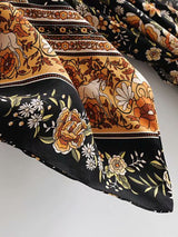 Bohemian Robe – “Rosa Pink Black Midnight” Kimono Cover-Up for Beach or Lounge