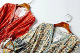 Boho Mini Dress – “Scarlet Nomad” Flowy Tribal Sundress in Rust Red