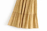 Boho Style Skirt – “Golden Dune” Mustard Maxi Skirt for Fall or Festival Looks