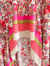 Boho Skirt, Hippie Skirts, Asymmetric Maxi Skirt, Indian Blue Floral