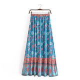 Boho Skirt, Hippie Skirts, Maxi Skirt, Verbena Flower in Red