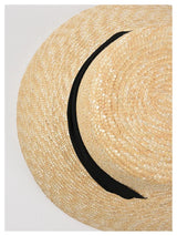 Boho Sun Beach Hat - French Style Lace-Up Wide Brim Straw Hat