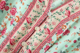 Bohemian Maxi Dress – “Meadow Breeze” Flowy Summer Sundress in Mint & Pink Floral