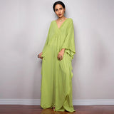 Boho Maxi Dress - Beach Dress, Kaftan Dress Tie White Harmony in 15 colors