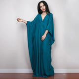 Boho Maxi Dress - Beach Dress, Kaftan Dress Tie White Harmony in 15 colors