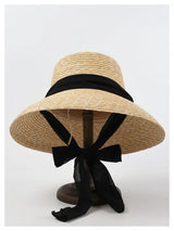 Boho Sun Beach Hat - French Style Lace-Up Wide Brim Straw Hat